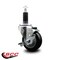 Service Caster 3.5'' Black Poly Swivel 1-1/8'' Expanding Stem Caster with Brake SCC-EX20S3514-PPUB-BLK-TLB-118 - alternate 2